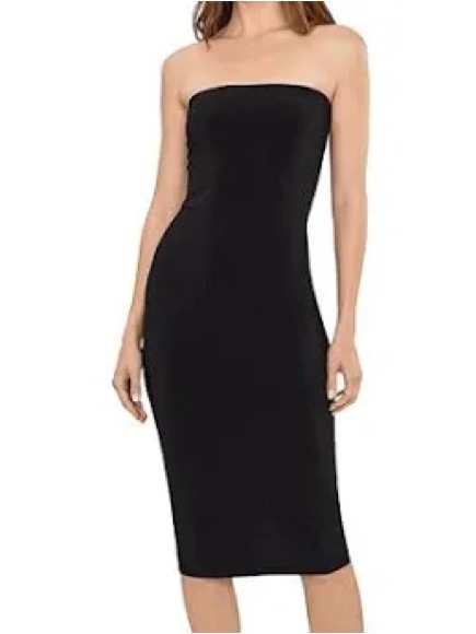 Norma Kamali Strapless Midi Dress, Black, Size M